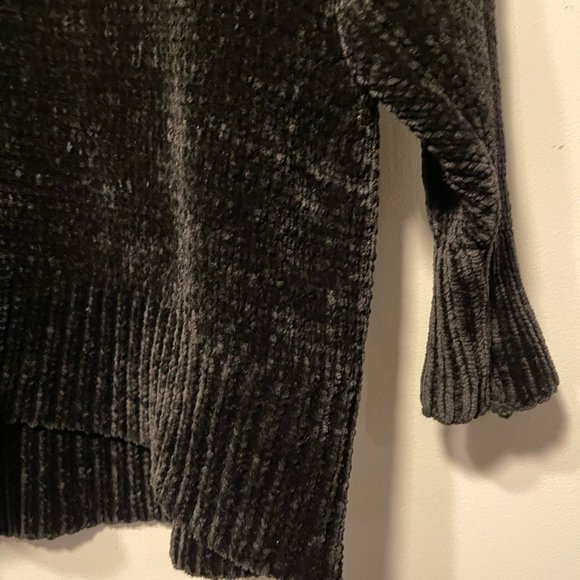 Zara Black Chanile Oversized V-Neck Chunky Knit Sweater, Size Small - Picture 10 of 10